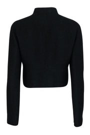 Current Boutique-Celine - Black Wool Blend Crop Jacket Sz 8