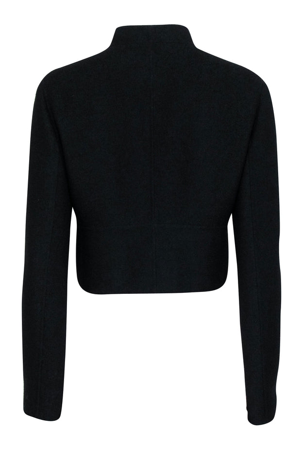 Current Boutique-Celine - Black Wool Blend Crop Jacket Sz 8