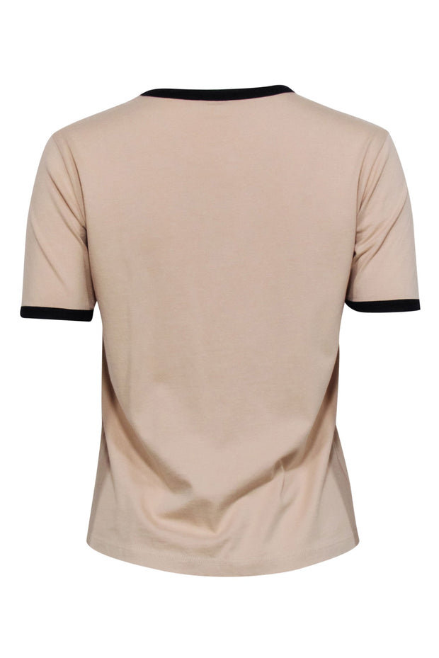 Current Boutique-Celine - Beige & Black Logo Crewneck T-Shirt Sz S