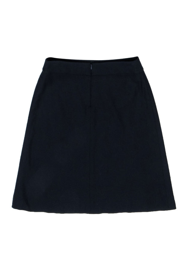 Current Boutique-Celine - Black Wool Blend Skirt w/ Gold-Tone Hardware Sz 4