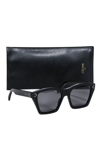 Current Boutique-Celine - Black Square Cat Eye Sunglasses