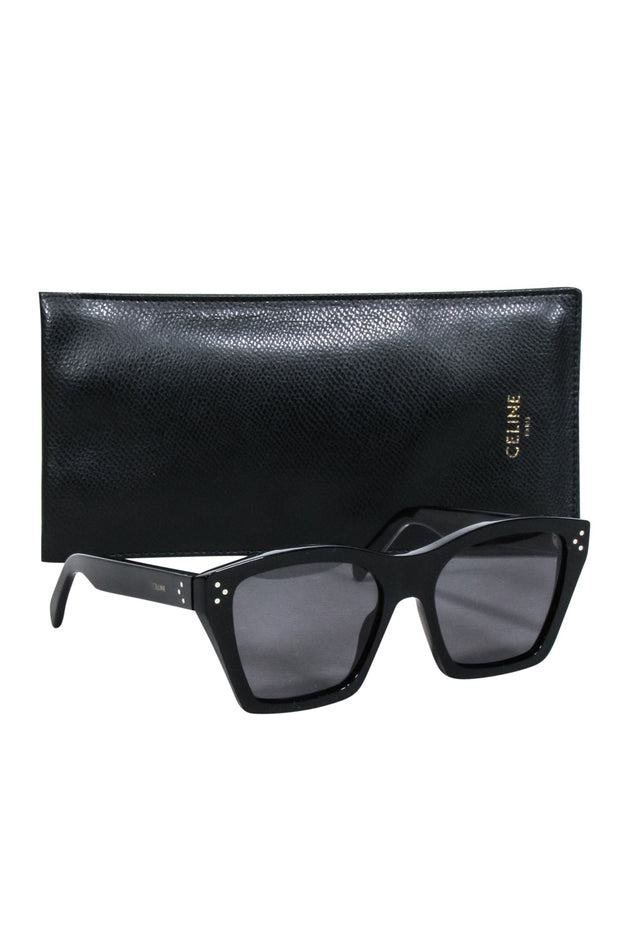 Current Boutique-Celine - Black Square Cat Eye Sunglasses