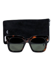 Current Boutique-Celine - Brown Tortoise Large Square Sunglasses w/ Three Dot Print