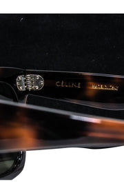 Current Boutique-Celine - Brown Tortoise Large Square Sunglasses w/ Three Dot Print