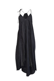 Current Boutique-Chan Luu - Black Cotton Tie Strap Midi Dress Sz S