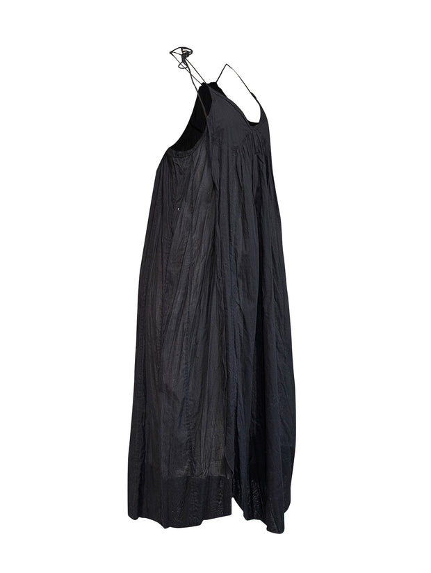 Current Boutique-Chan Luu - Black Cotton Tie Strap Midi Dress Sz S