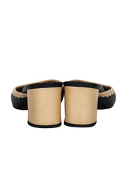 Current Boutique-Chanel - Beige & Black Leather Mule Pumps Sz 8