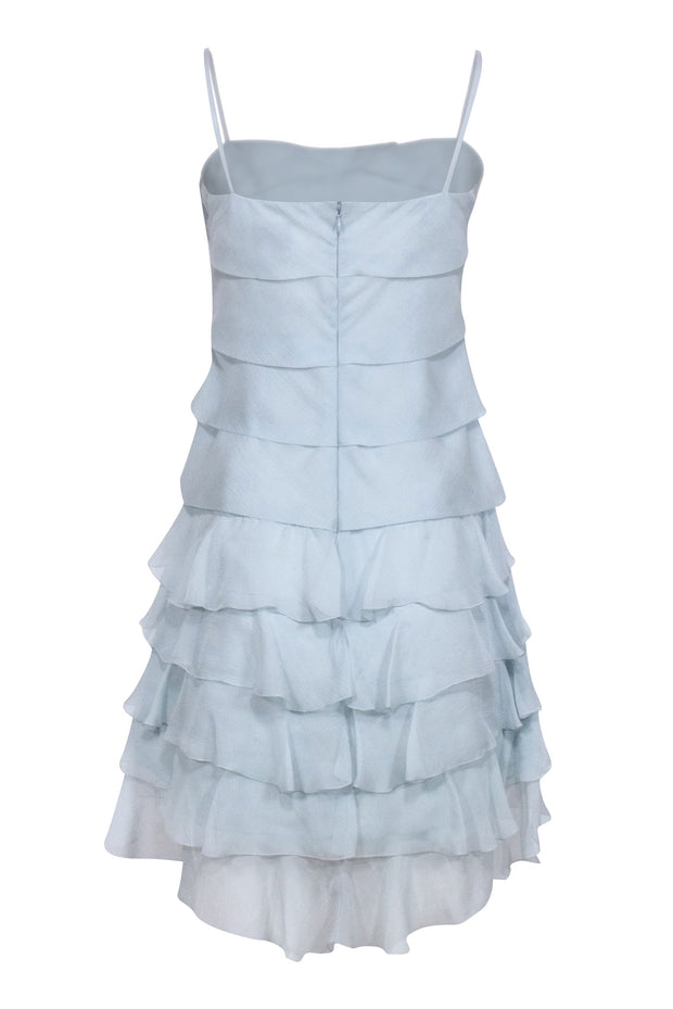Current Boutique-Chanel - Baby Blue Tiered Ruffle Silk Mini Dress Sz 6
