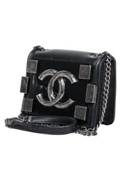 Current Boutique-Chanel - Black Leather “Boy Brick” Flap Mini Crossbody Bag