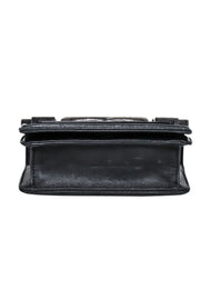 Current Boutique-Chanel - Black Leather “Boy Brick” Flap Mini Crossbody Bag