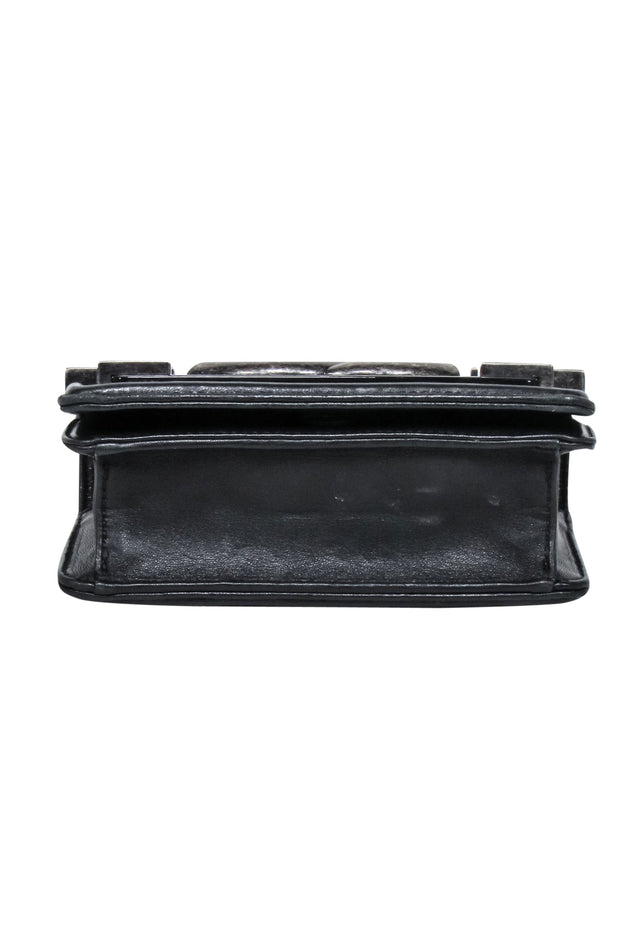 Current Boutique-Chanel - Black Leather “Boy Brick” Flap Mini Crossbody Bag