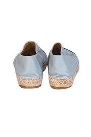 Chanel - Light Blue & Black Lambskin Leather Espadrilles Sz 12 - Current Boutique