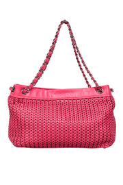 Current Boutique-Chanel - Pink Leather Woven Shoulder Bag