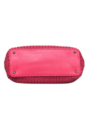 Current Boutique-Chanel - Pink Leather Woven Shoulder Bag