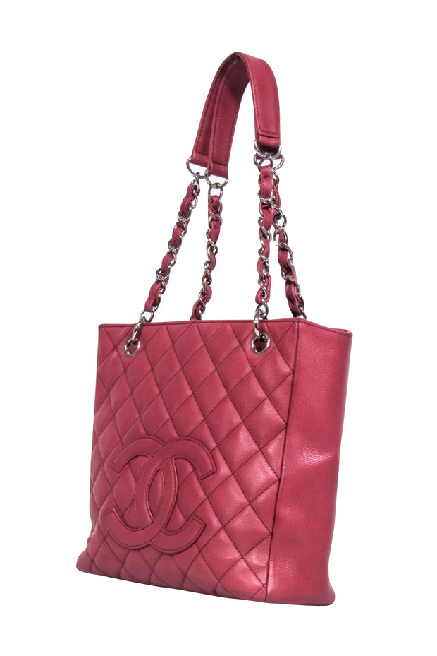 Current Boutique-Chanel - Red "Petit Caviar Shopping Tote" Shoulder Bag