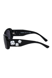 Current Boutique-Chanel - Black Sunglasses w/ 3D Flower Side Detail
