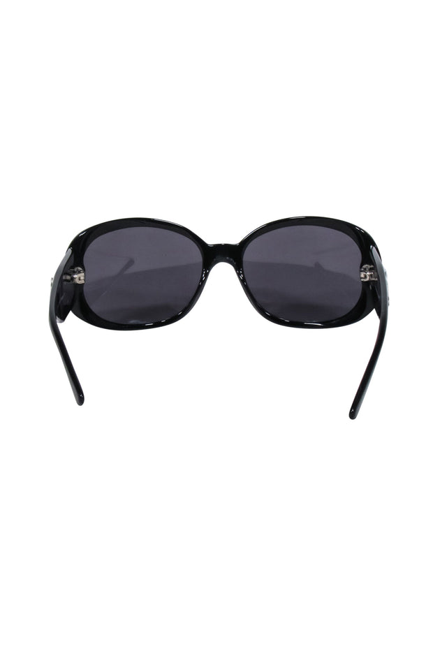 Current Boutique-Chanel - Black Sunglasses w/ 3D Flower Side Detail