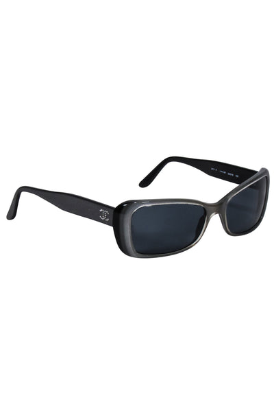 Current Boutique-Chanel - Silver & Black Star Rhinestone Detail Sunglasses