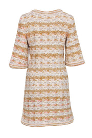 Current Boutique-Chanel - Ivory, Tan, & Pink Tweed Knit Dress Sz 4