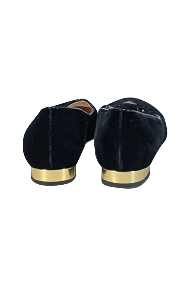 Charlotte Olympia - Black Velvet Cat Loafers Sz 9 - Current Boutique