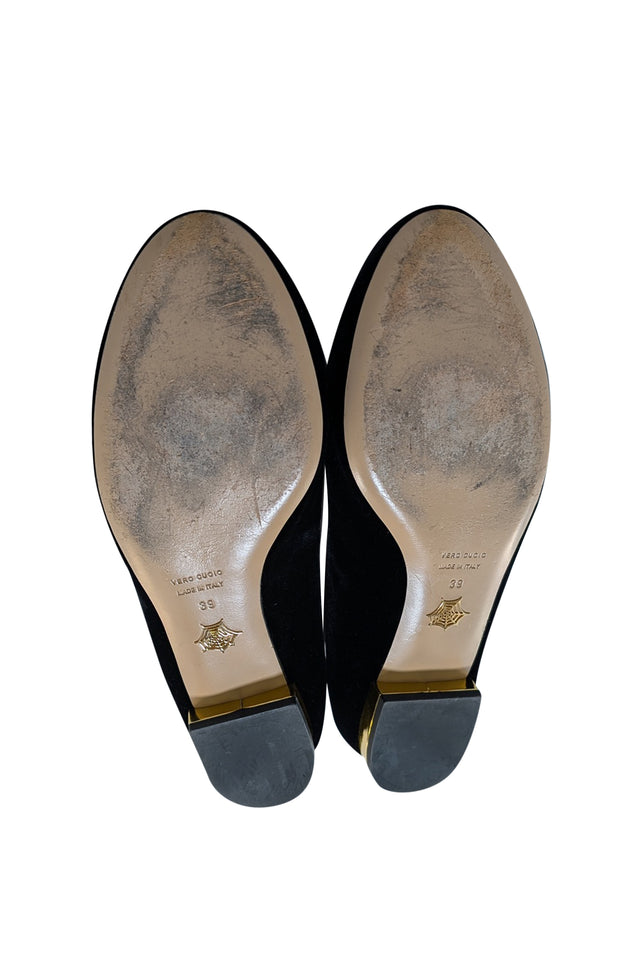 Charlotte Olympia - Black Velvet Cat Loafers Sz 9 - Current Boutique