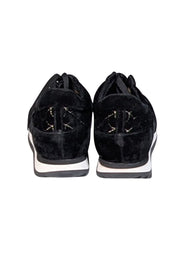 Current Boutique-Charlotte Olympia - Black Velvet Gold Web Stitching Sneakers Sz 10