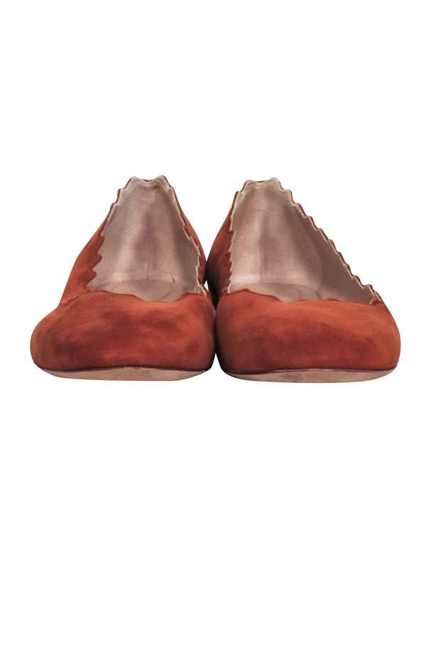 Current Boutique-Chloe - Tan Suede Scallop Edge Flats Sz 6