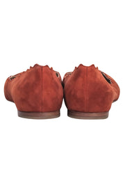 Current Boutique-Chloe - Tan Suede Scallop Edge Flats Sz 6