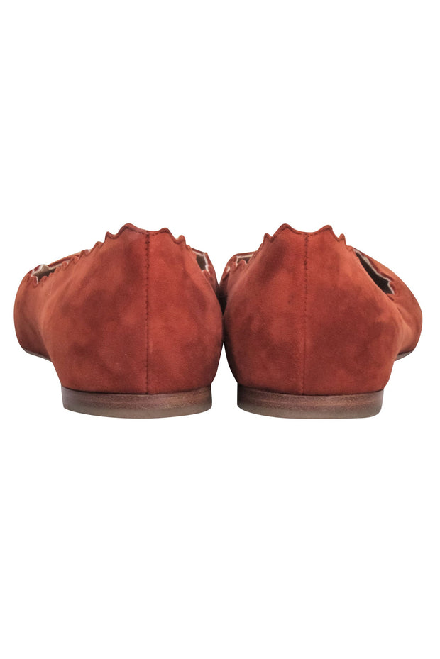 Current Boutique-Chloe - Tan Suede Scallop Edge Flats Sz 6
