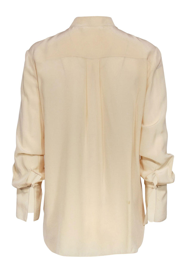 Current Boutique-Chloe - Beige Ruffled Front Blouse Sz S