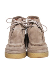 Current Boutique-Chloe - Beige Suede Platform Booties Sz 10