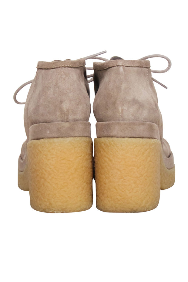 Current Boutique-Chloe - Beige Suede Platform Booties Sz 10