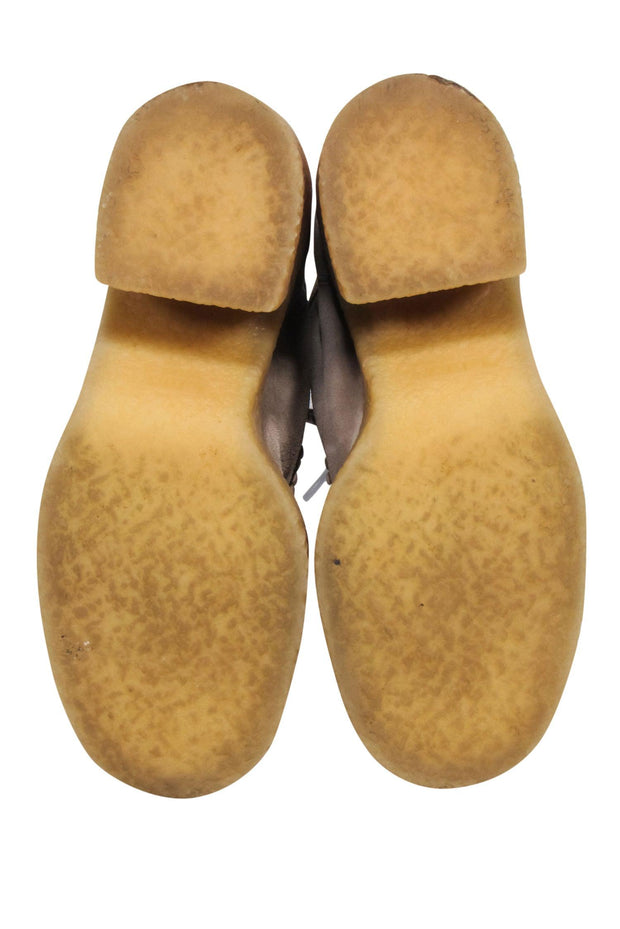 Current Boutique-Chloe - Beige Suede Platform Booties Sz 10