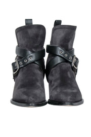 Current Boutique-Chloe - Grey Suede " Rylee Strap" Booties Sz 8