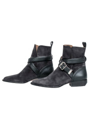 Current Boutique-Chloe - Grey Suede " Rylee Strap" Booties Sz 8