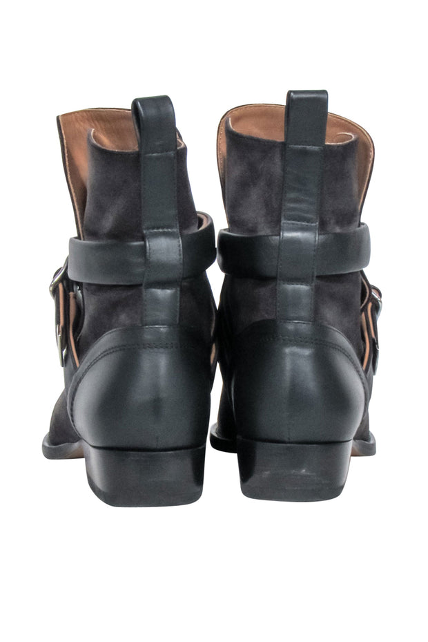 Current Boutique-Chloe - Grey Suede " Rylee Strap" Booties Sz 8