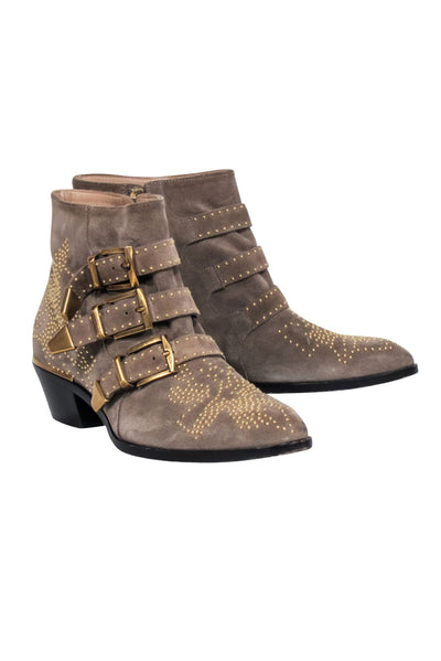 Current Boutique-Chloe - Tuape Suede Studded Short Boots Sz 8.5