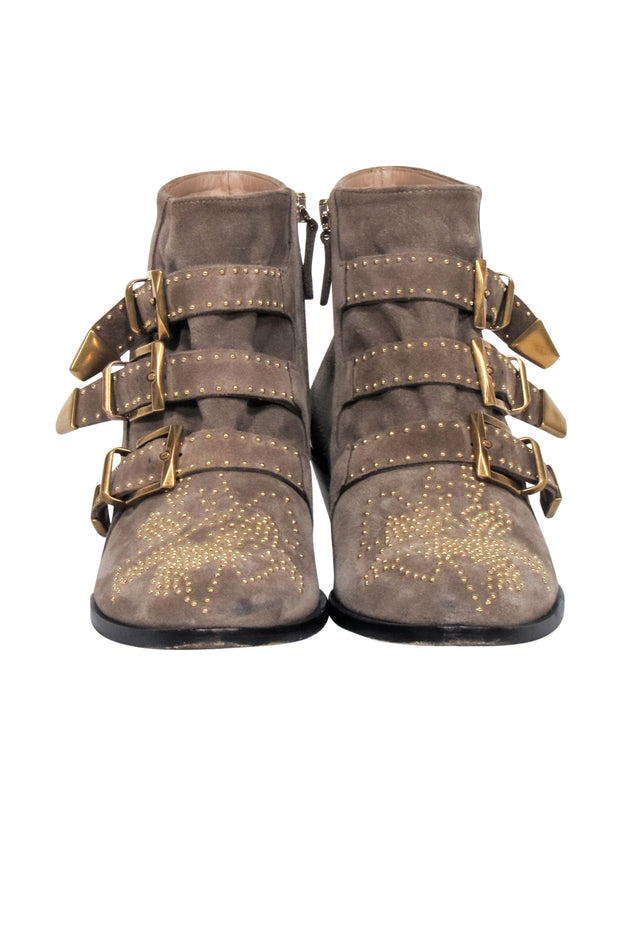 Current Boutique-Chloe - Tuape Suede Studded Short Boots Sz 8.5