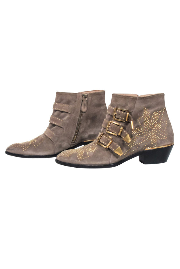 Current Boutique-Chloe - Tuape Suede Studded Short Boots Sz 8.5