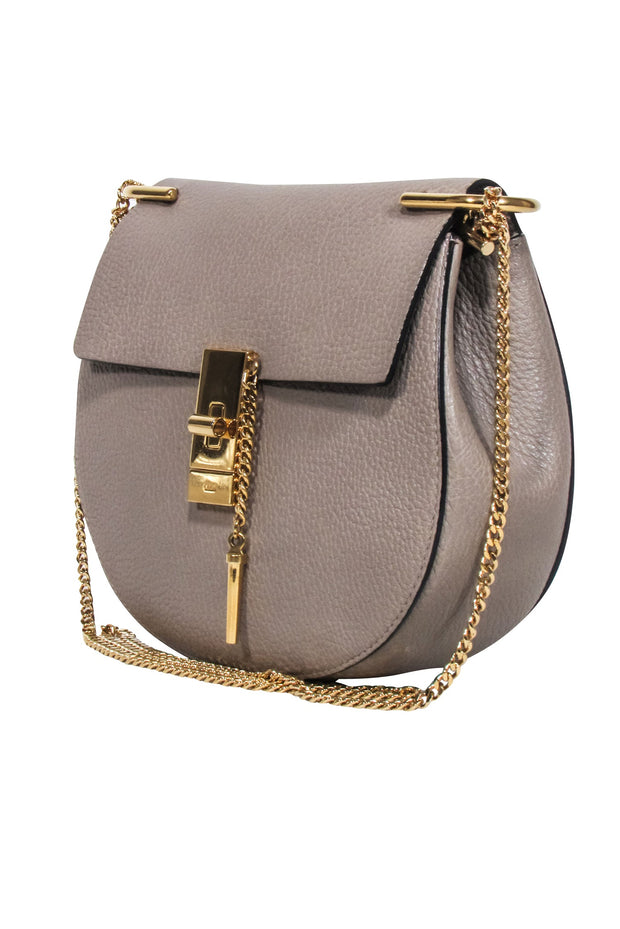 Current Boutique-Chloe - Motty Grey Grained Lambskin Drew Shoulder Bag