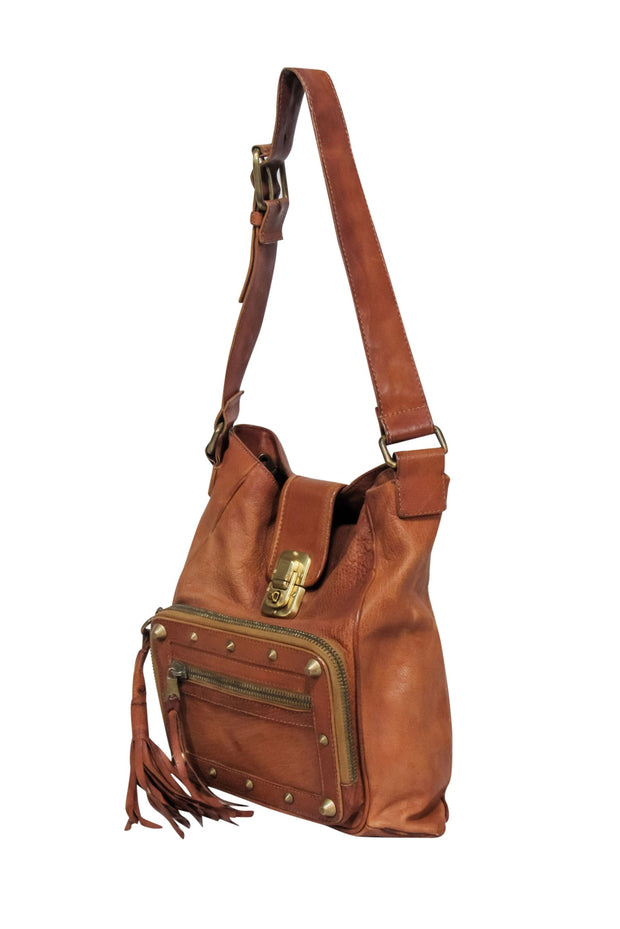 Current Boutique-Chloe - Tan Leather Rectangular Shoulder Bag