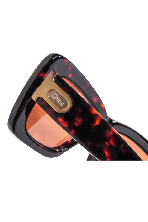 Current Boutique-Chloe - Brown Tortoise Large Square Sunglasses