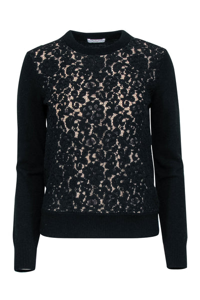 Current Boutique-Chloè - Black Floral Lace w/ Beige Lining Sz M
