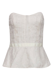 Current Boutique-Christian Cota - Ivory Textured Strapless Corset Top Sz 4