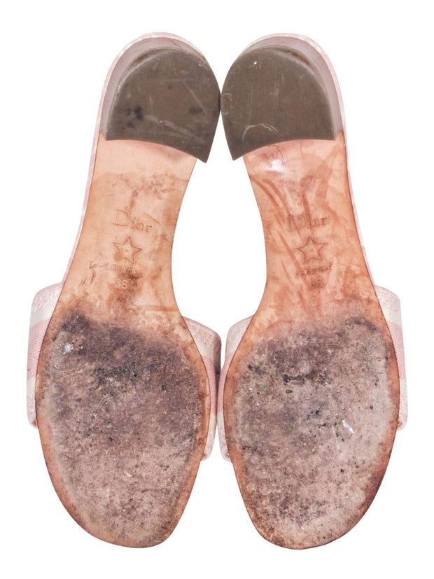 Current Boutique-Christian Dior - Pink & White "Dway" Mule Heels Sz 6