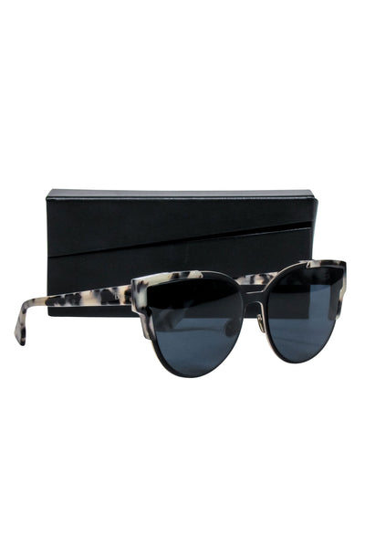 Current Boutique-Christian Dior - Black & Cream Tortoise Cat Eye Sunglasses
