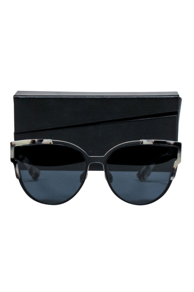 Current Boutique-Christian Dior - Black & Cream Tortoise Cat Eye Sunglasses