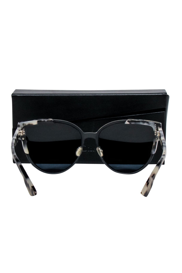 Current Boutique-Christian Dior - Black & Cream Tortoise Cat Eye Sunglasses