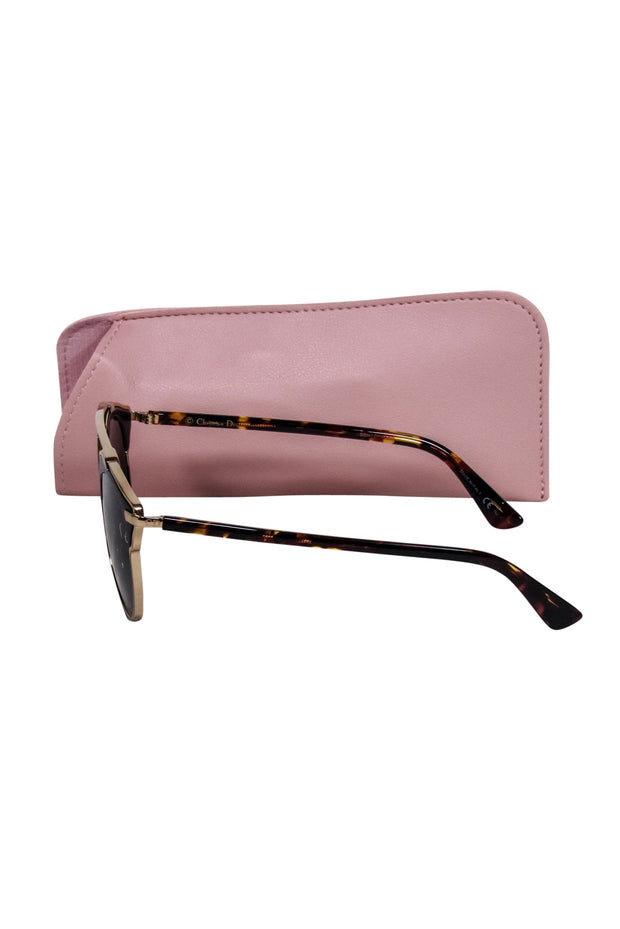 Current Boutique-Christian Dior - Black & Gold Aviator Sunglasses