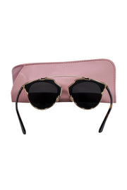 Current Boutique-Christian Dior - Black & Gold Aviator Sunglasses